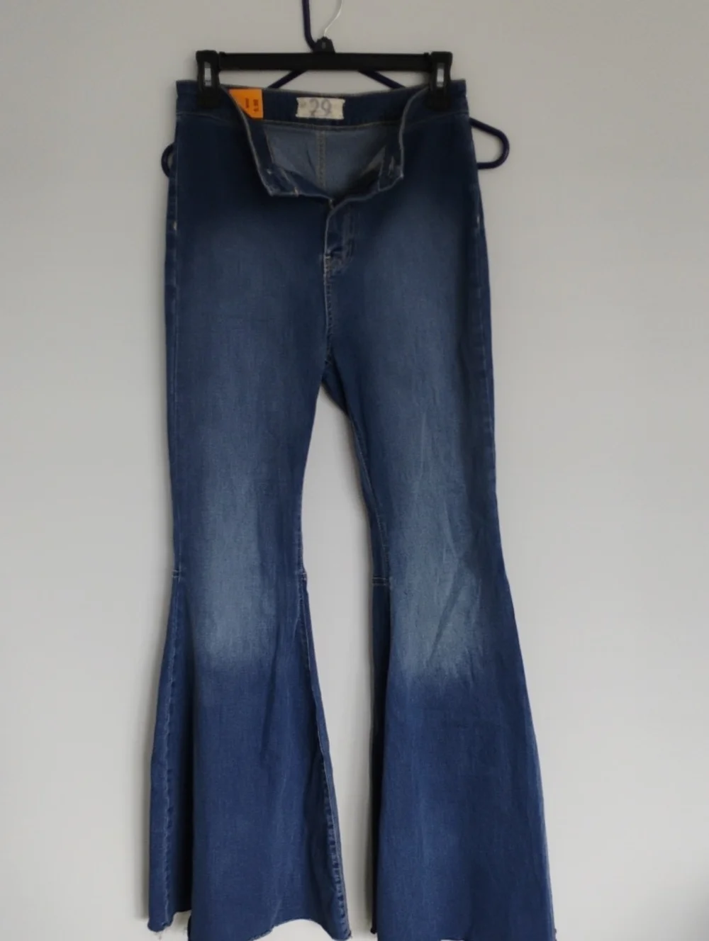 Free People We The Free Just Float On Flare Jeans Bell Bottom Raw Hem 29